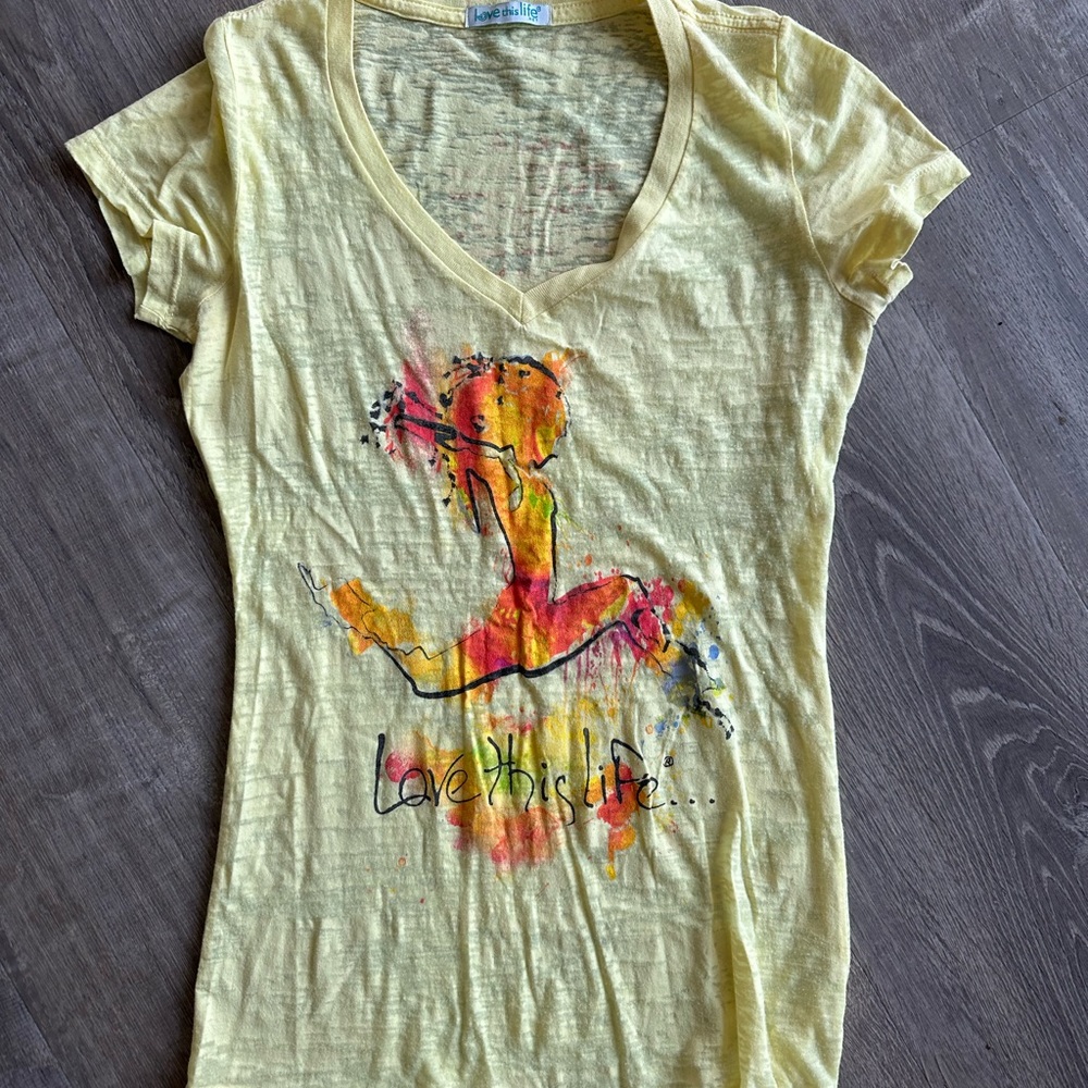 Yellow Graphic Women's Top